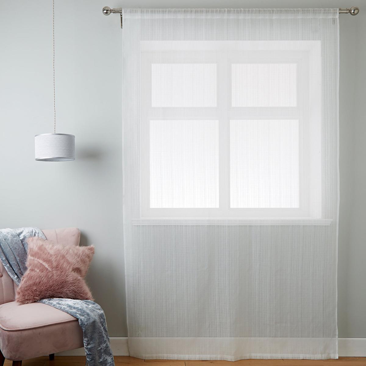 Aspen White Sheer Slot Top Single Voile Panel White – image 3