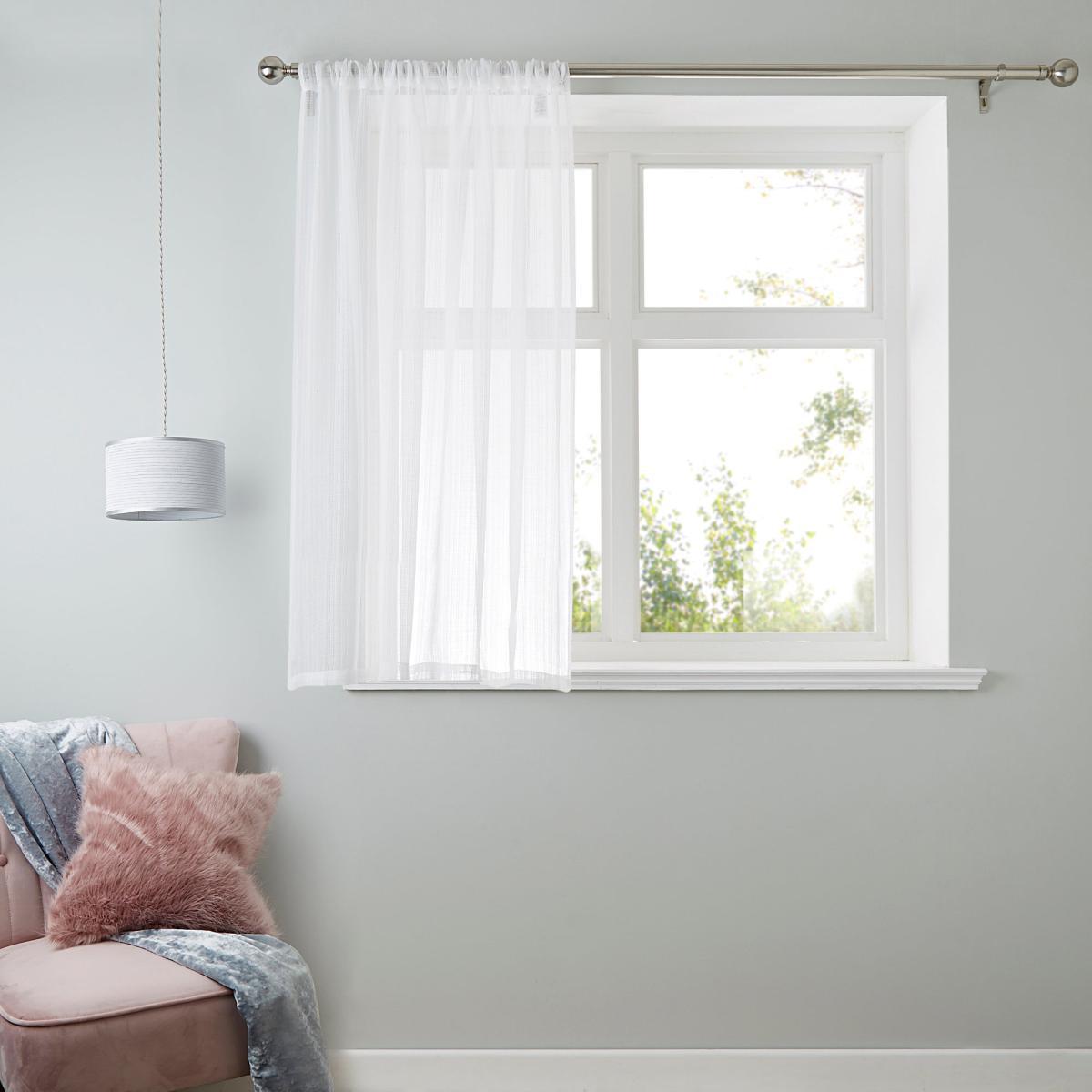 Aspen White Sheer Slot Top Single Voile Panel White – image 4
