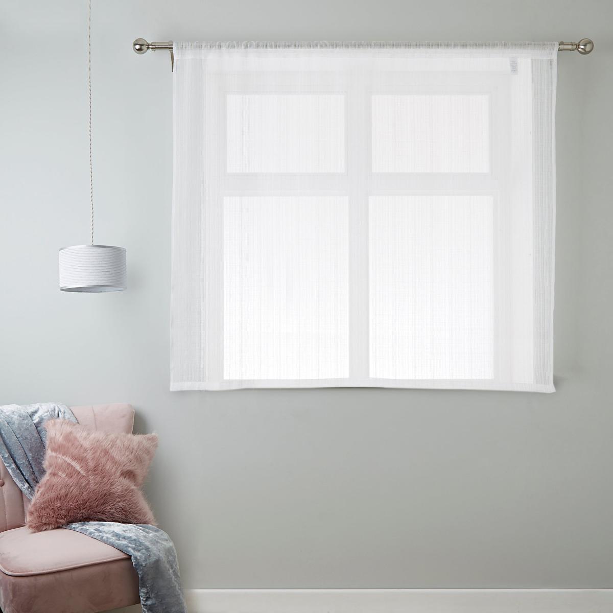 Aspen White Sheer Slot Top Single Voile Panel White – image 5