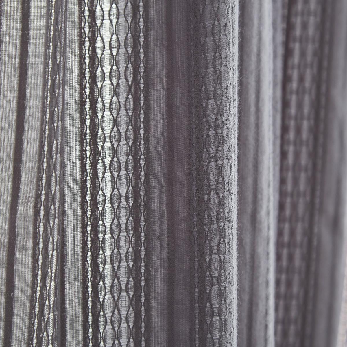 Pineapple Elephant Zofia Broderie Anglaise Slot Top Voile Curtain Panel Grey – image 3