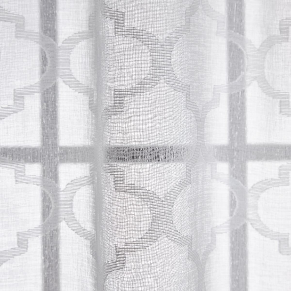 Trellis White Hidden Tab Top Single Voile Panel White – image 3