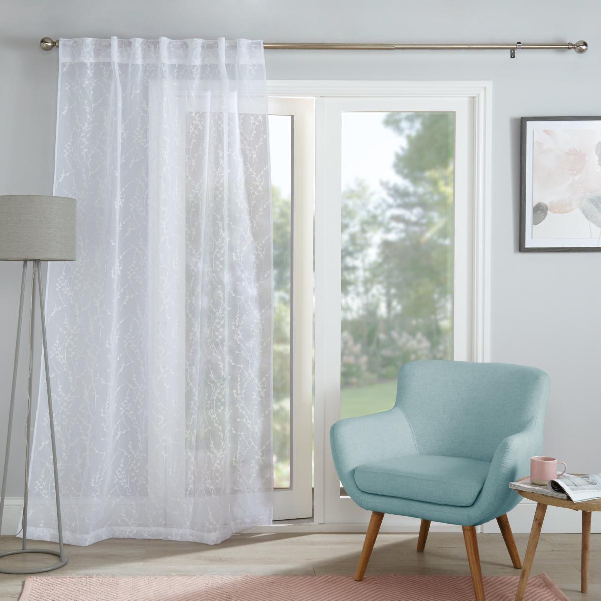 Belle Embroidery Voile Panel White – image 2