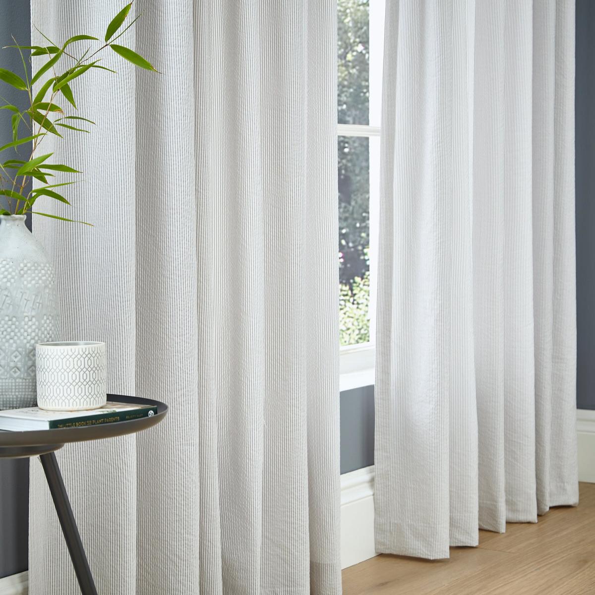 Burford Seersucker Slot Top Voile Panel Grey – image 4
