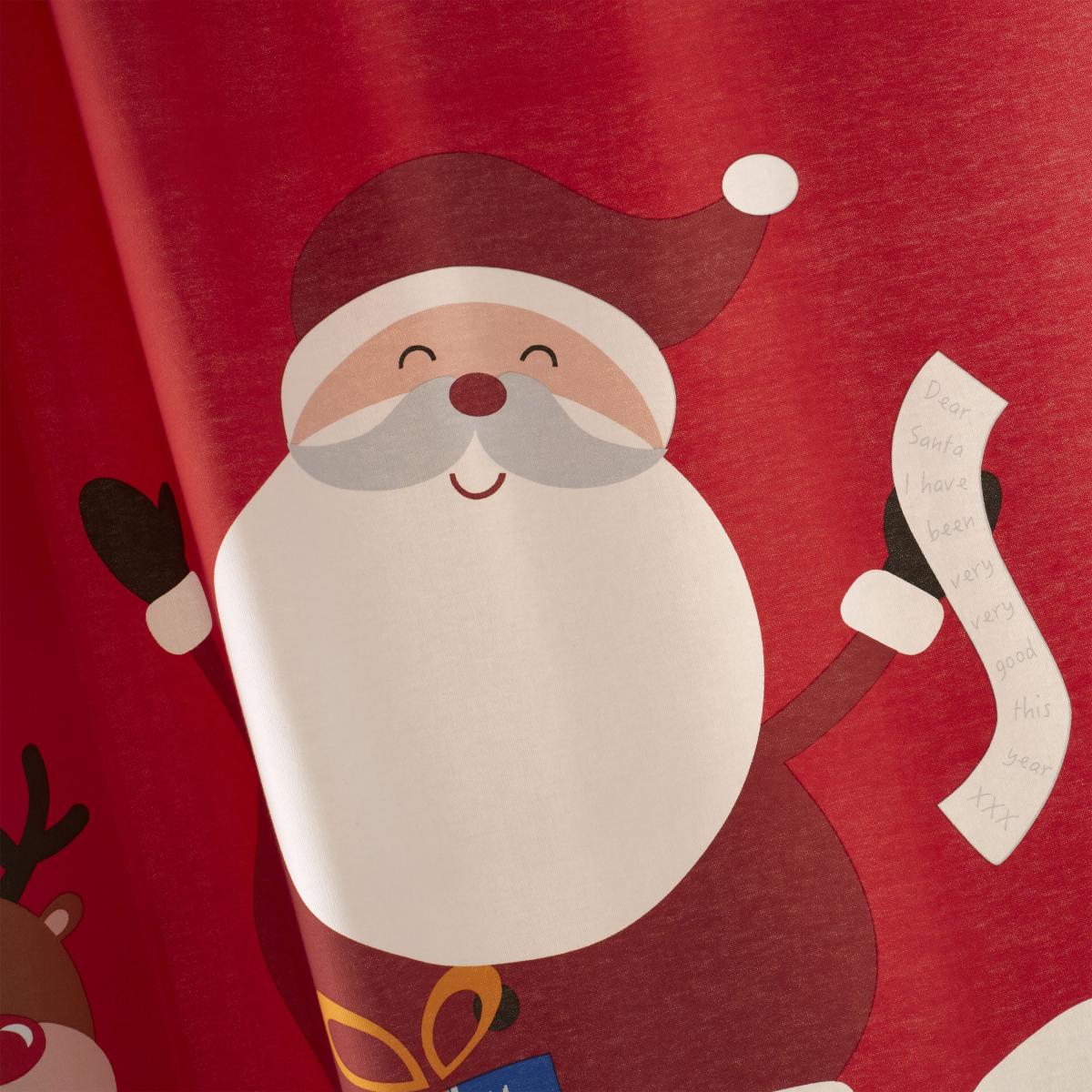 Catherine Lansfield Santa's Christmas Presents Single Curtain Panel Red – image 3