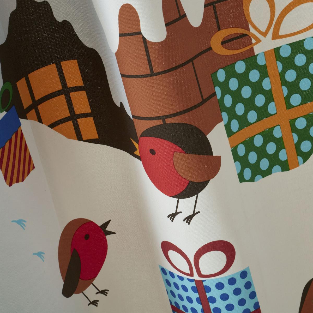 Catherine Lansfield Santa's Christmas Presents Single Curtain Panel Red – image 4