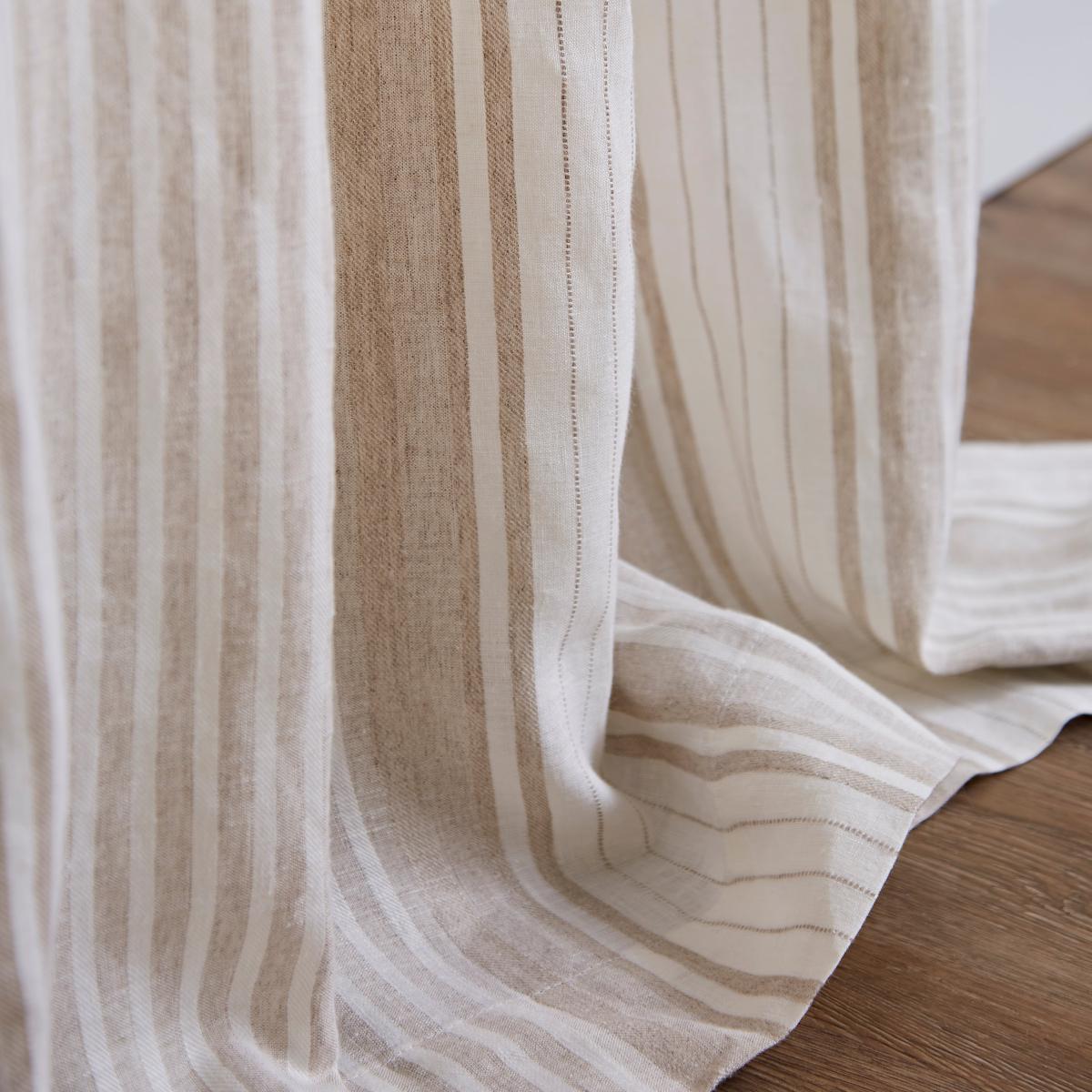 Churchgate Linen Stripe Hidden Tab Top Voile Natural – image 3