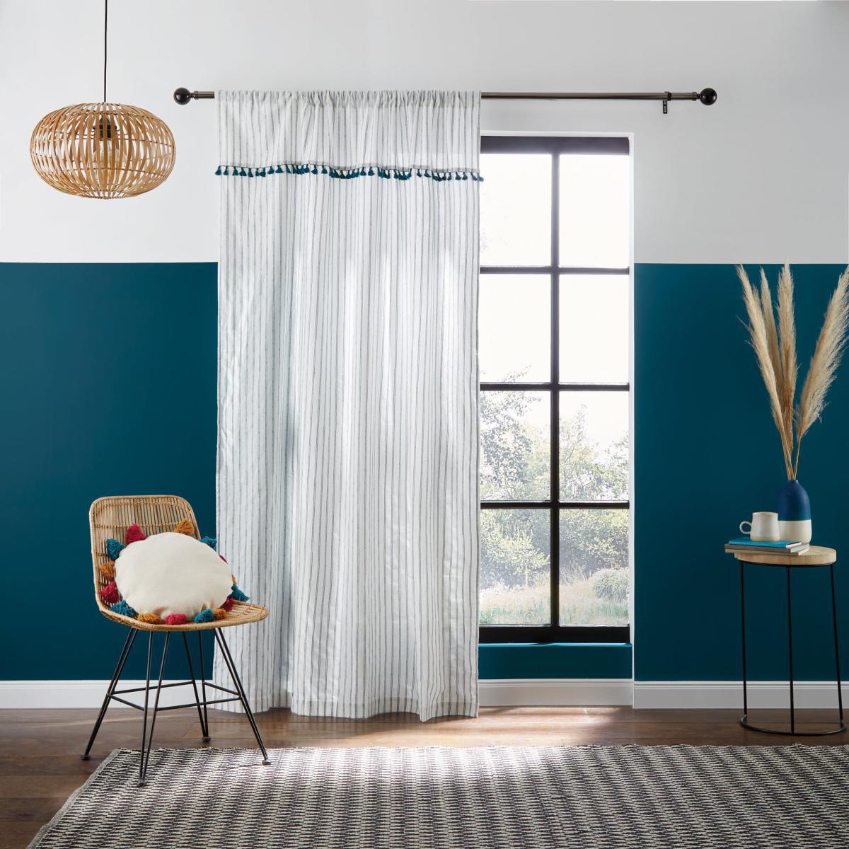 Lana Tassel Peacock Slot Top Single Voile Panel Peacock – image 2