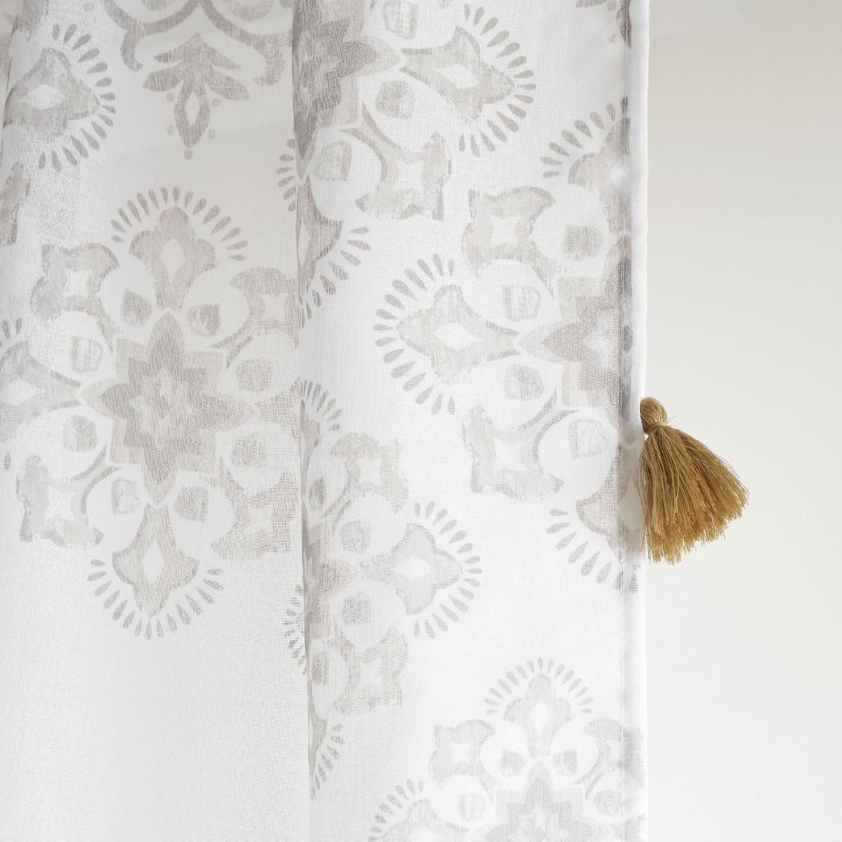 Pineapple Elephant Ariana Tassel Natural Slot Top Voile Panel White/Beige – image 3
