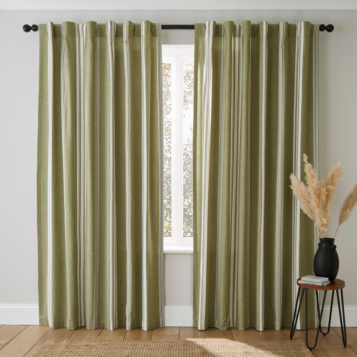 Pensford Olive Stripe Slot Top Voile Panel Olive – image 2