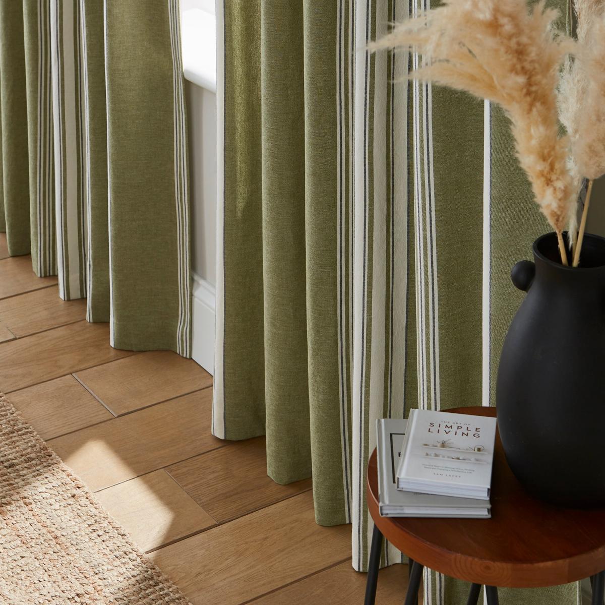 Pensford Olive Stripe Slot Top Voile Panel Olive – image 4