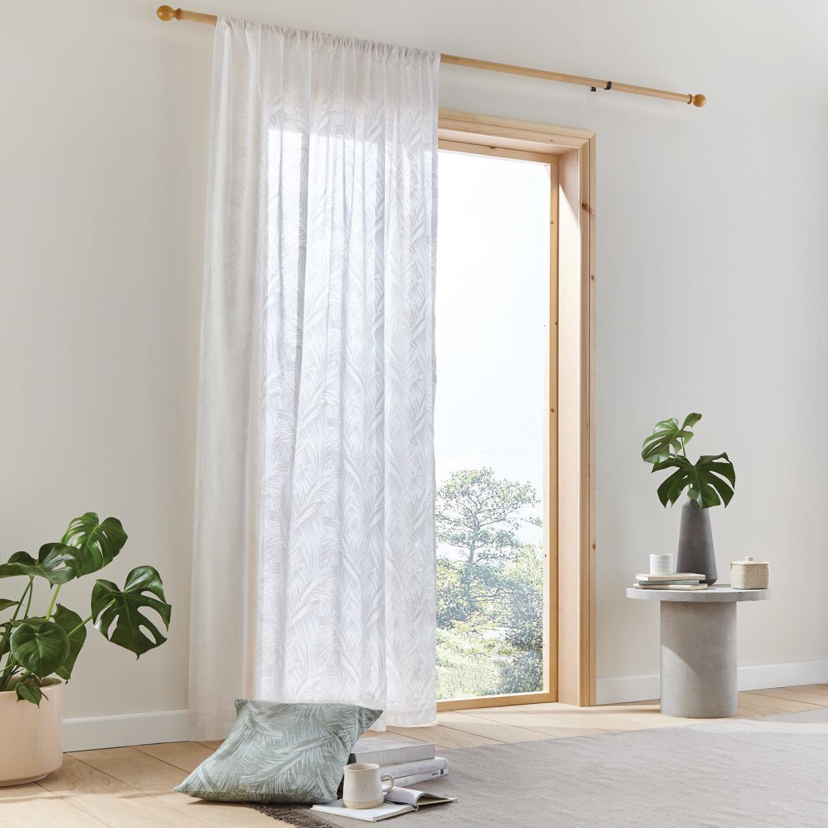 Palm Print White Slot Top Single Voile White – image 2