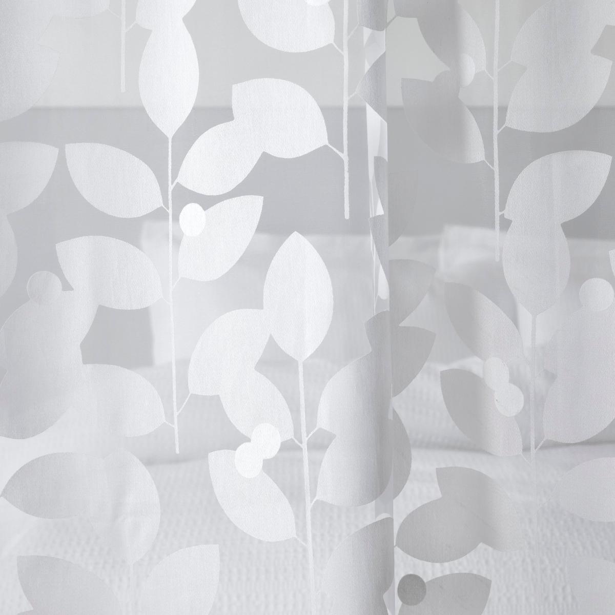 Elements Modern Leaf Burn Out Multicoloured Slot Top Voile Panel White – image 3