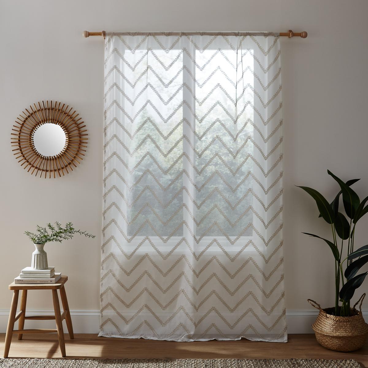 Tufted Chevron Natural Voile Panel Natural – image 4