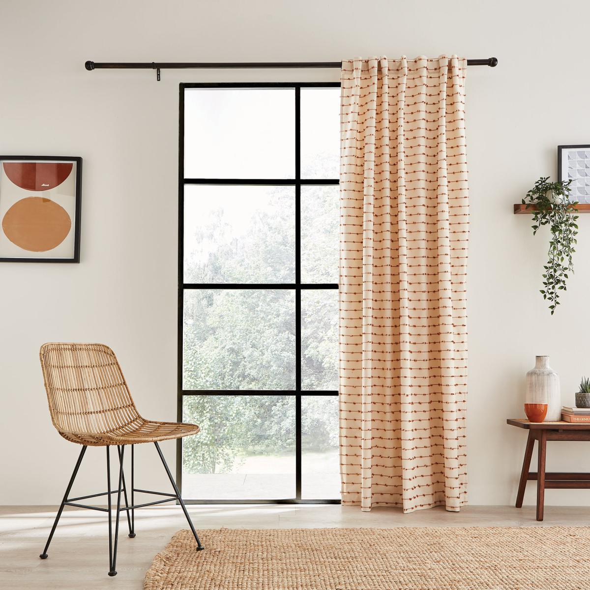 Kingston Butterscotch Hidden Tab Top Voile Black/Beige – image 2