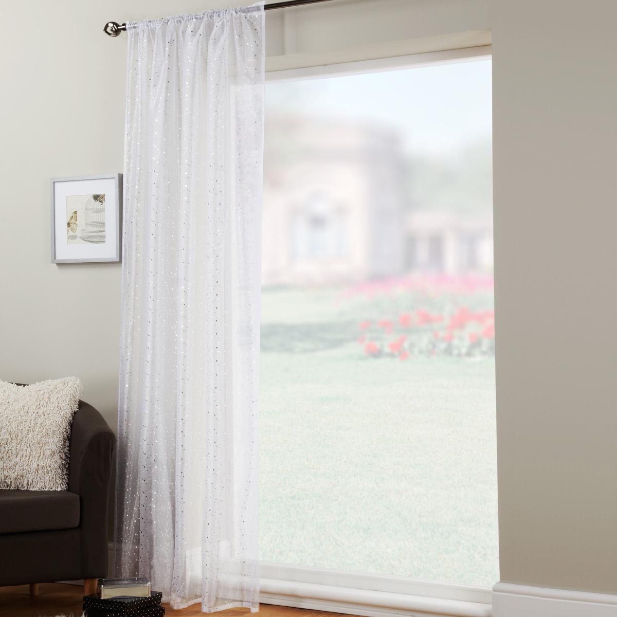 White Sparkle Single Slot Top Voile Panel White – image 2