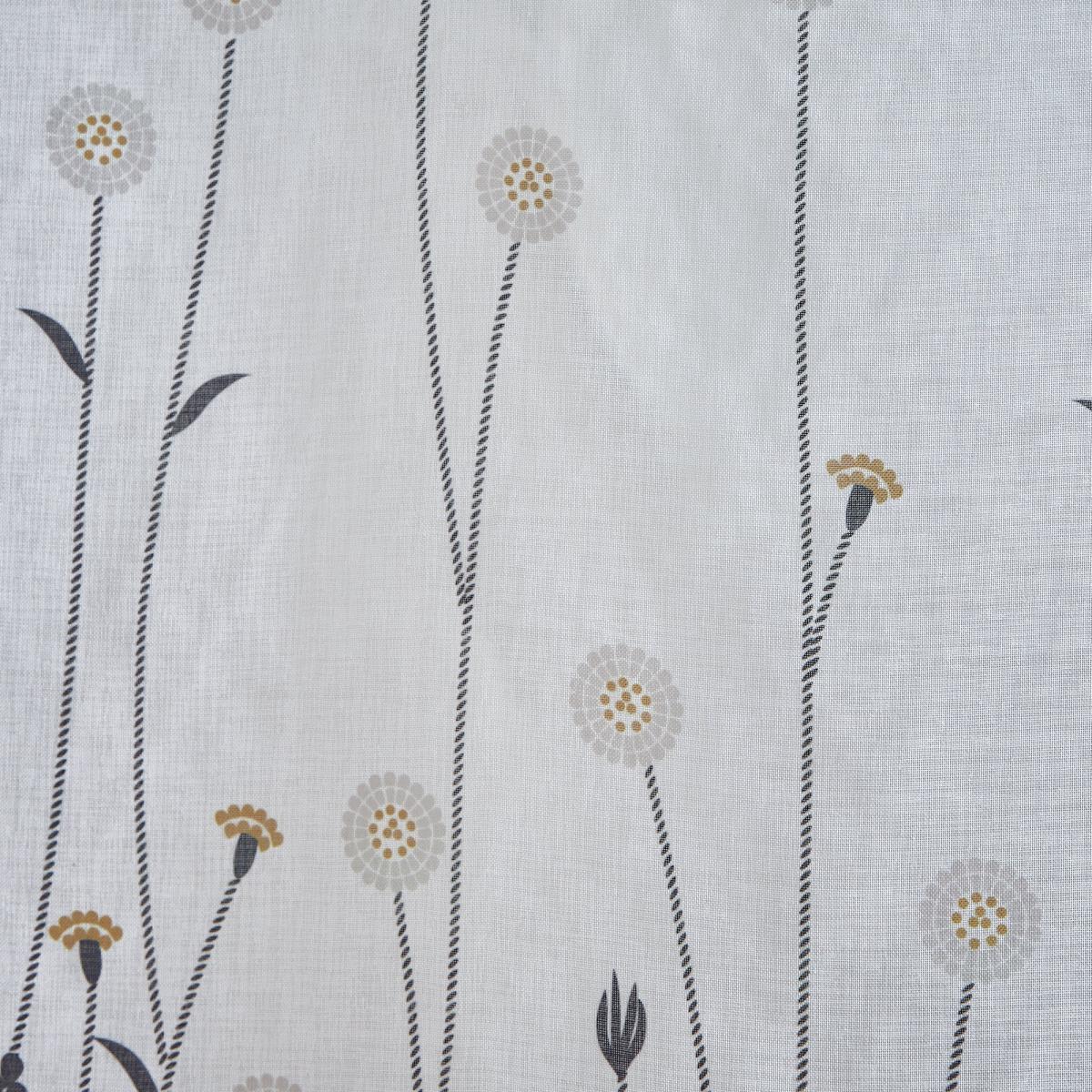 Scandi Floral Ochre Hidden Tab Top Single Voile Ochre – image 4