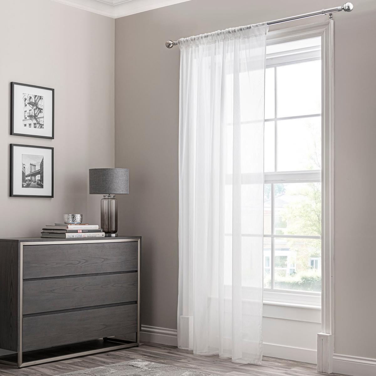 Sound Reducing White Slot Top Single Voile Panel White – image 2