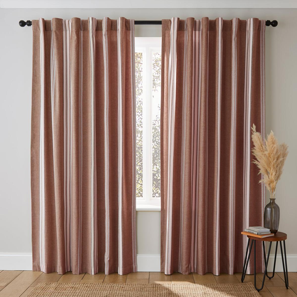 Pensford Terracotta Stripe Slot Top Voile Panel Terracotta – image 2