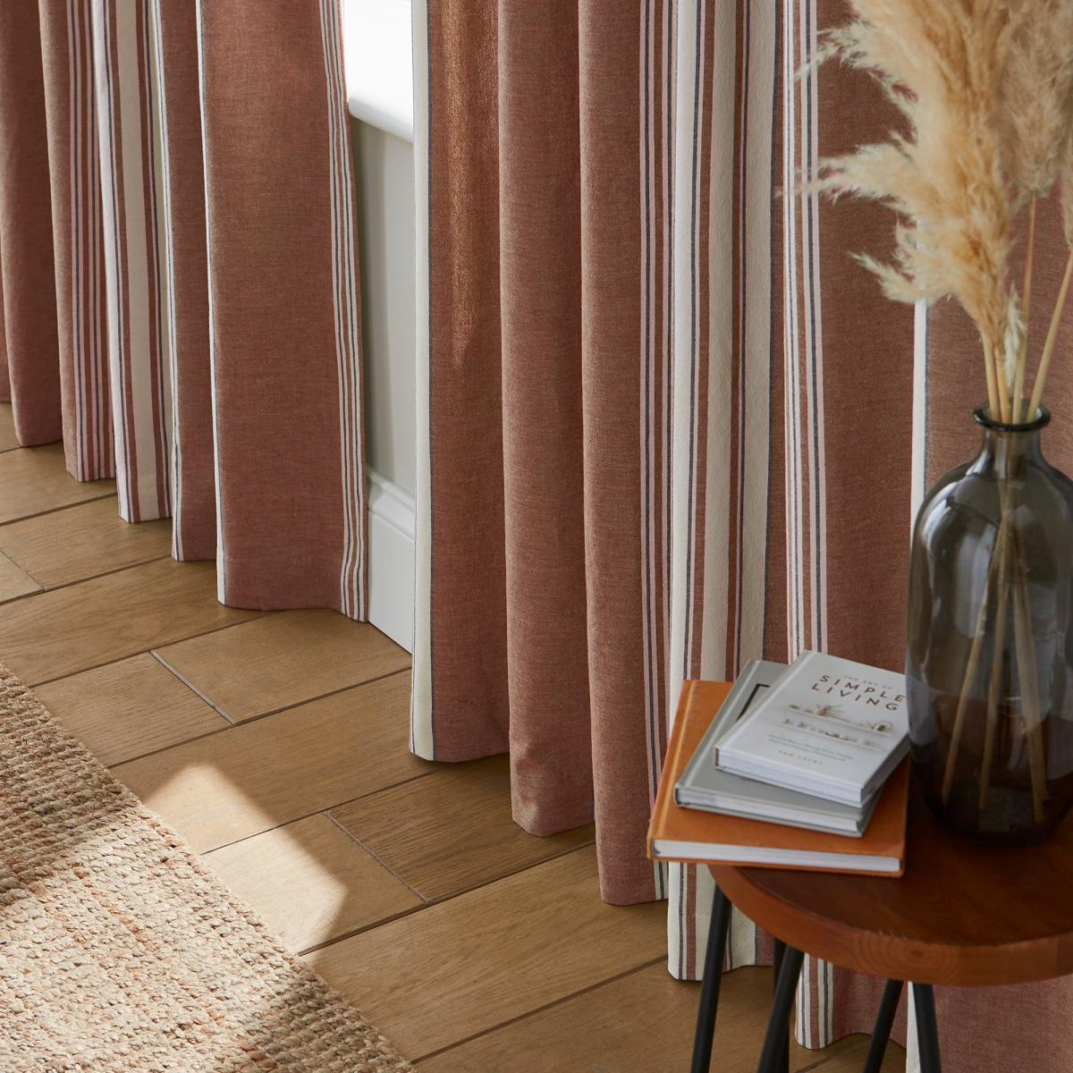 Pensford Terracotta Stripe Slot Top Voile Panel Terracotta – image 4