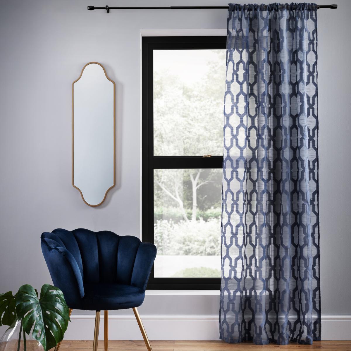 Luxe Geo Navy Voile Navy (Blue) – image 2