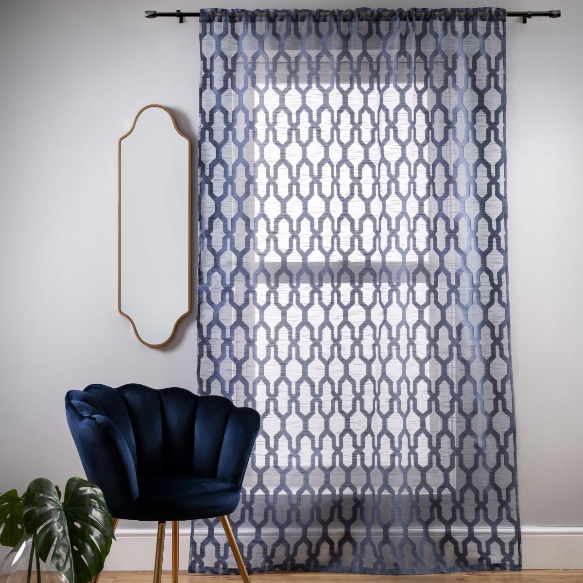 Luxe Geo Navy Voile Navy (Blue) – image 4
