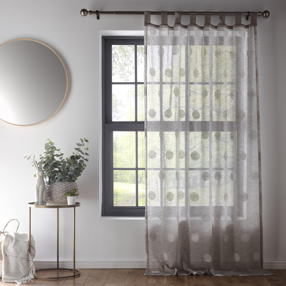 Spotty Stone Tab Top Single Voile Panel Grey – image 2