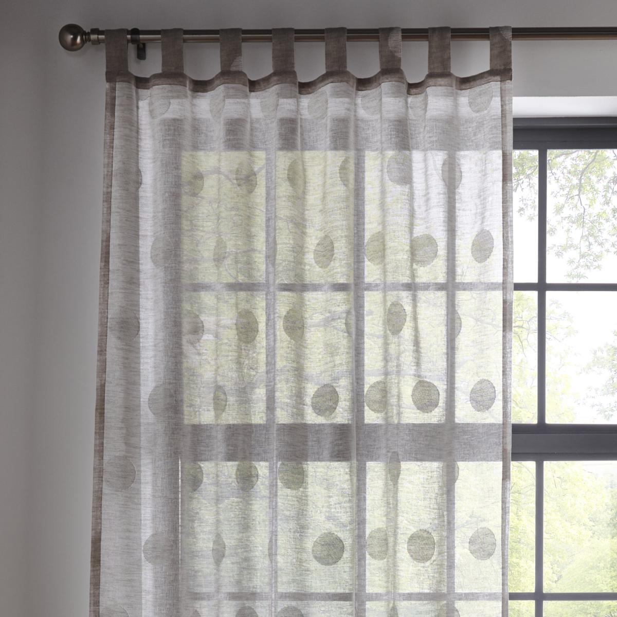 Spotty Stone Tab Top Single Voile Panel Grey – image 1
