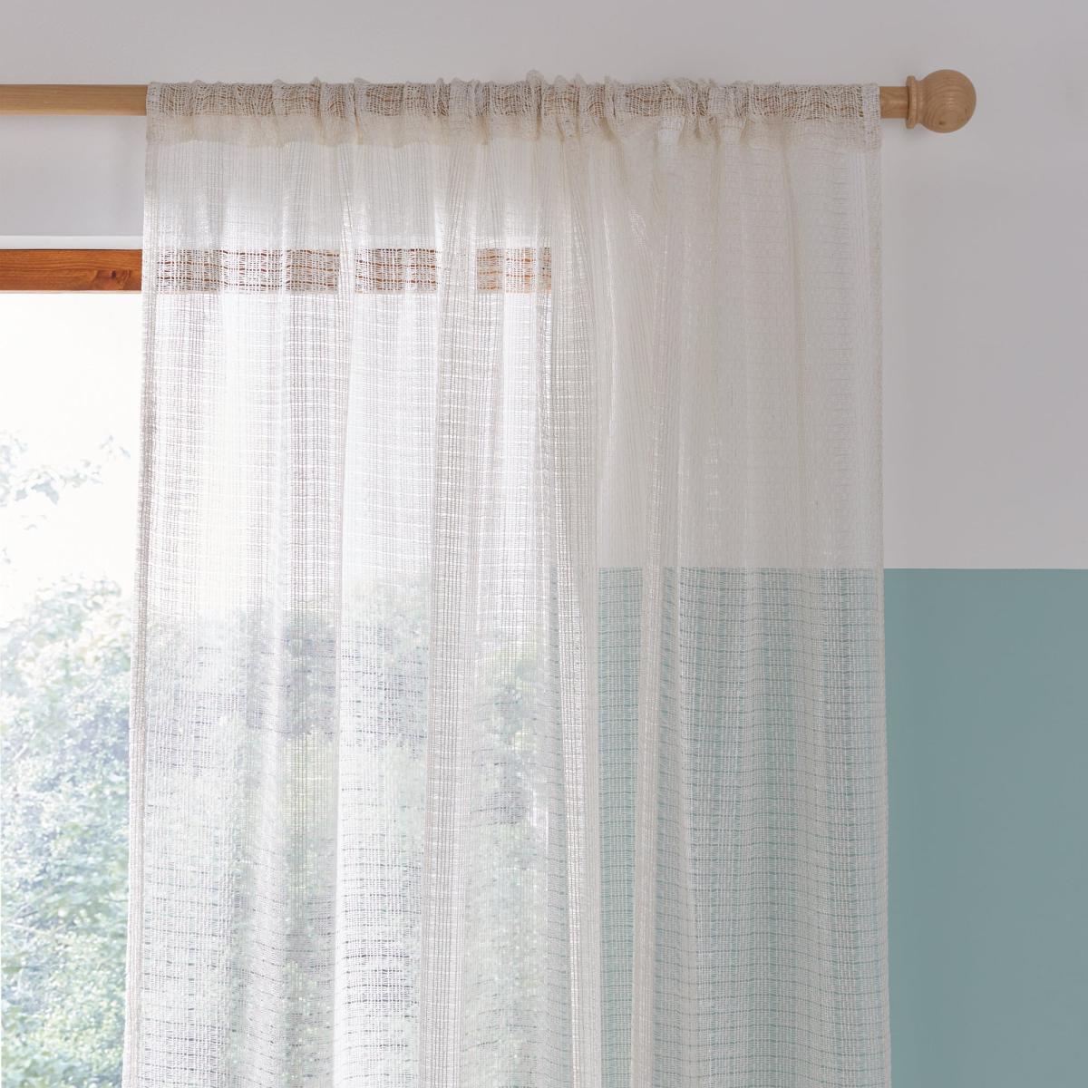 Kali Semi Sheer Ecru Slot Top Single Voile Natural – image 1