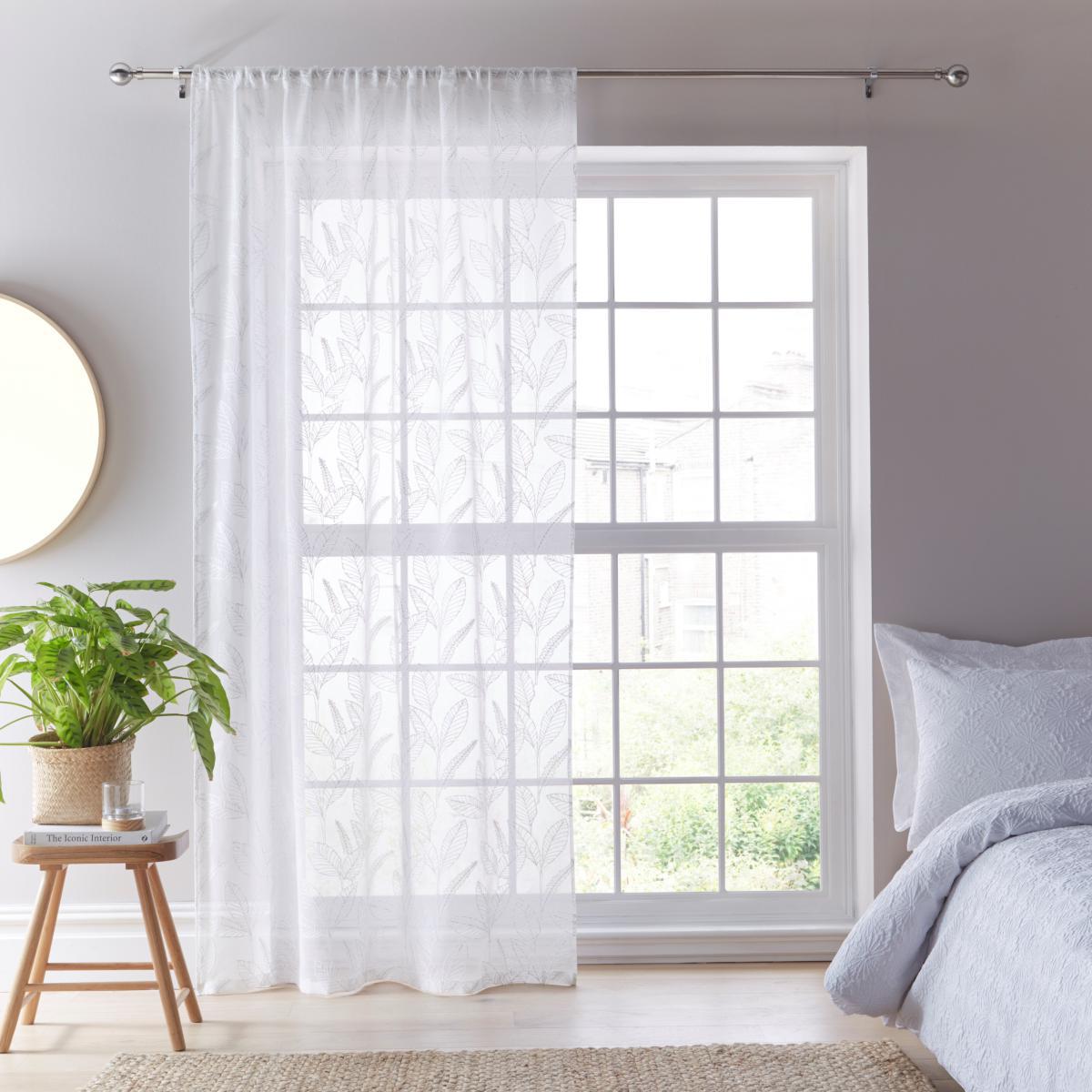 Willow Embroidered White Slot Top Voile Panel White – image 2