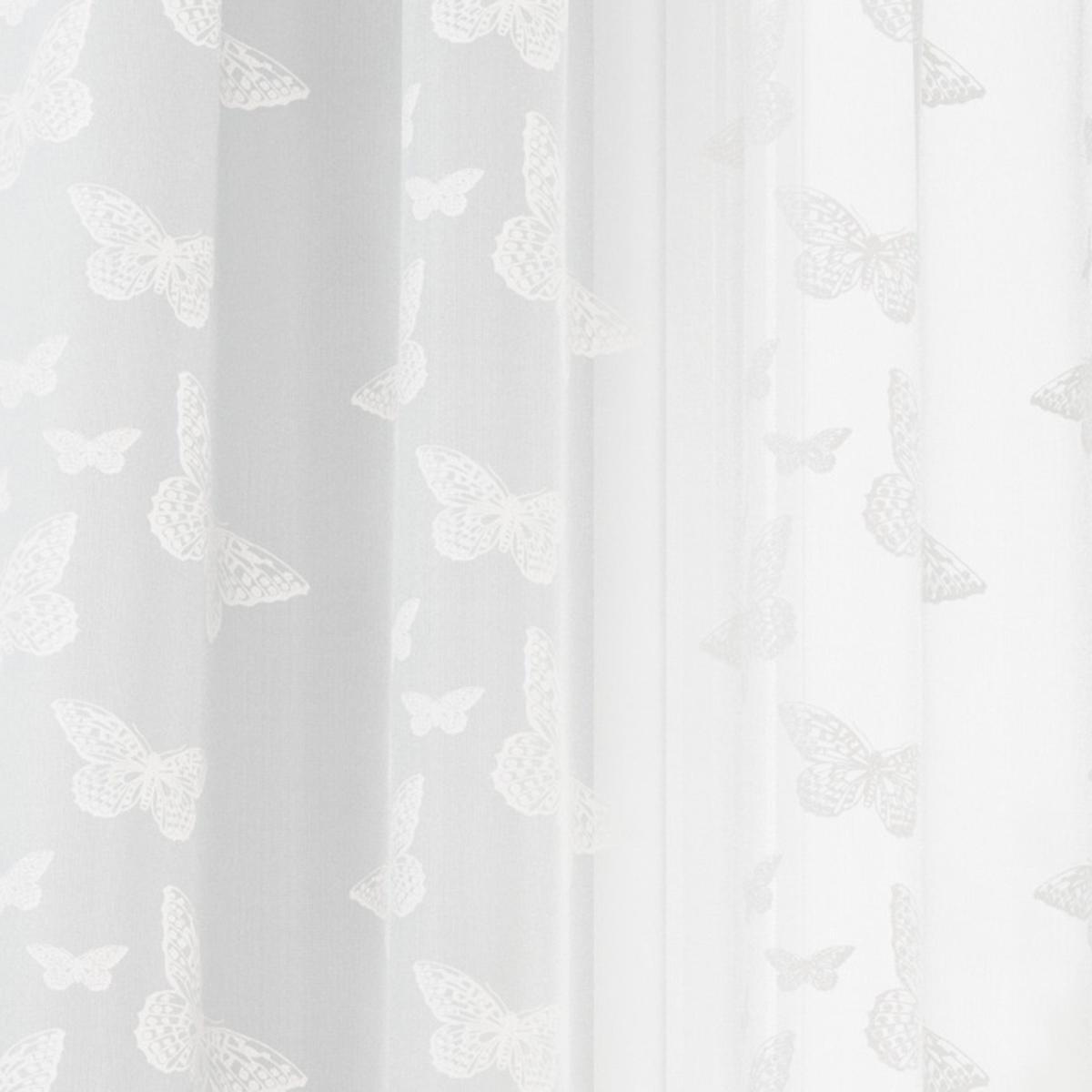 Butterfly Print White Tape Top Single Voile Panel White – image 2
