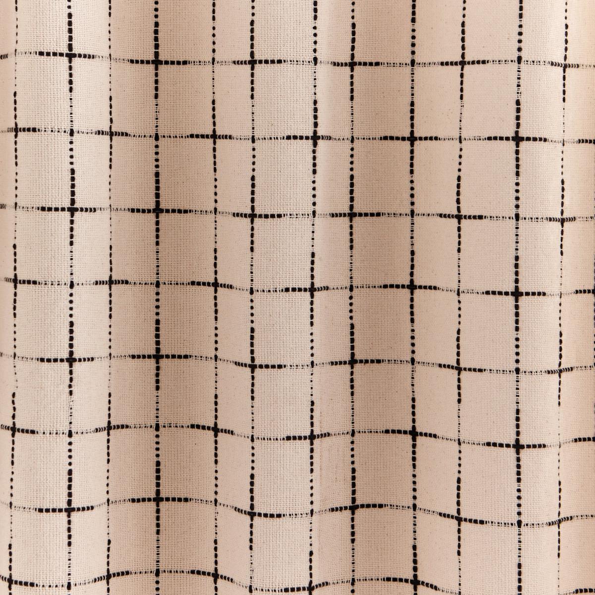 Nomadic Check Unlined Ecru Hidden Tab Top Curtains Cream/Black – image 4