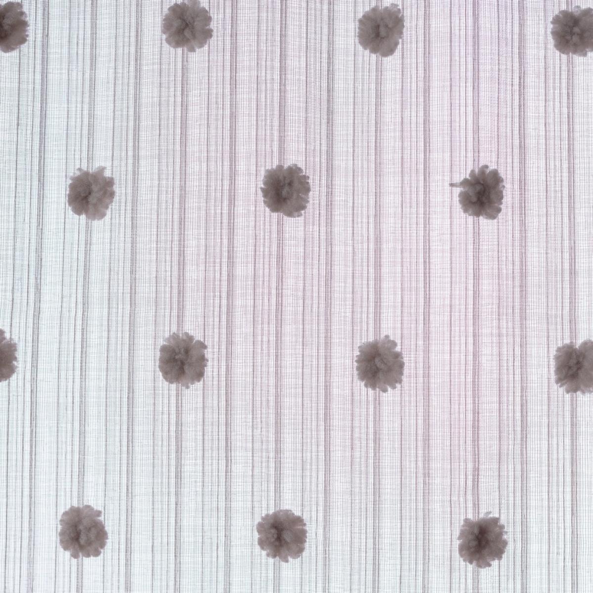 Habitat Pom Pom Sheer Voile Curtain Panel - Grey - 135x229cm – image 2