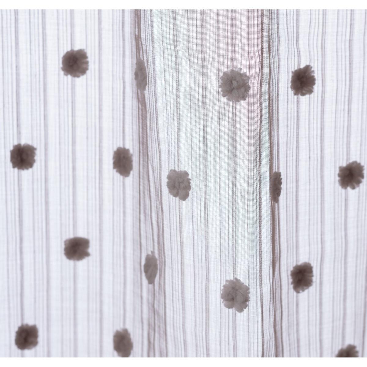 Habitat Pom Pom Sheer Voile Curtain Panel - Grey - 135x229cm – image 4