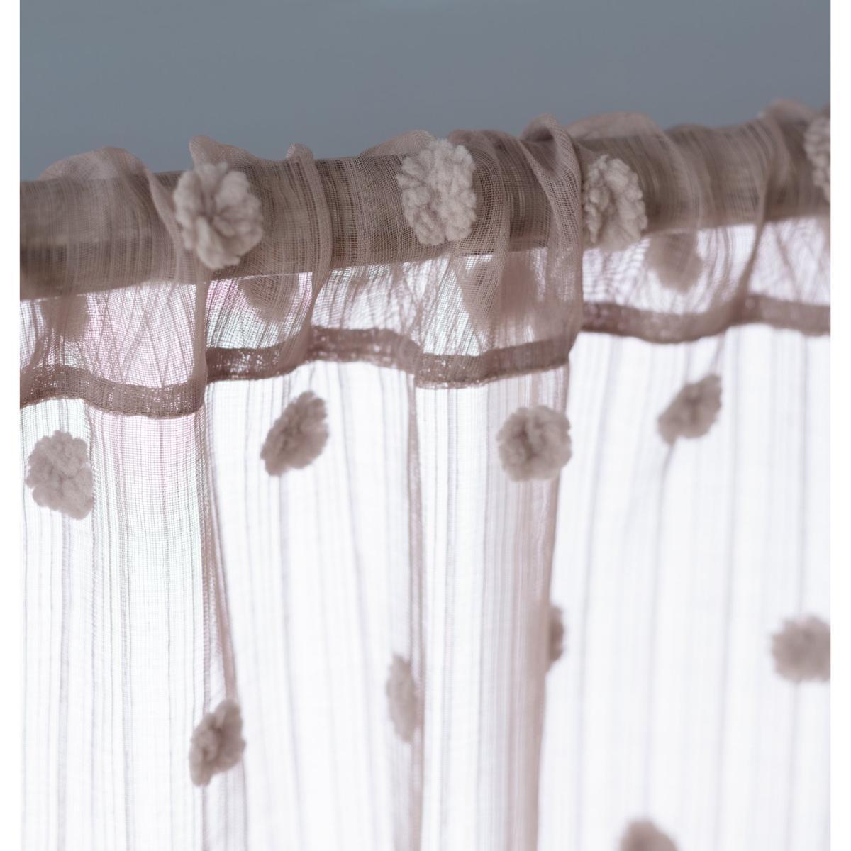 Habitat Pom Pom Sheer Voile Curtain Panel - Grey - 135x229cm – image 5