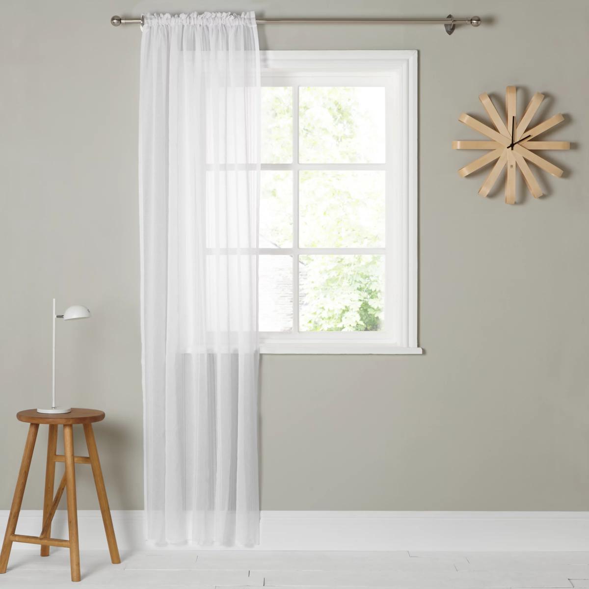 John Lewis & Partners Plain Cotton Slot Top Voile Panel,White – image 2