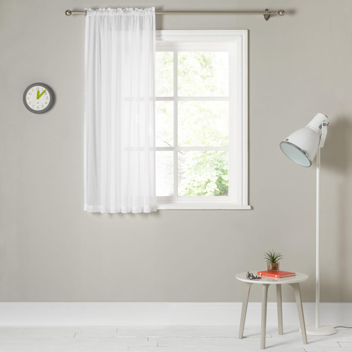 John Lewis & Partners Plain Cotton Slot Top Voile Panel,White – image 3