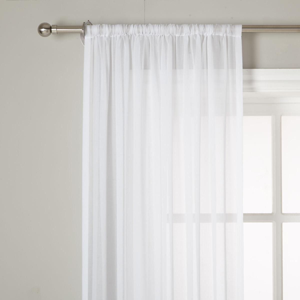 John Lewis & Partners Plain Cotton Slot Top Voile Panel,White – image 4