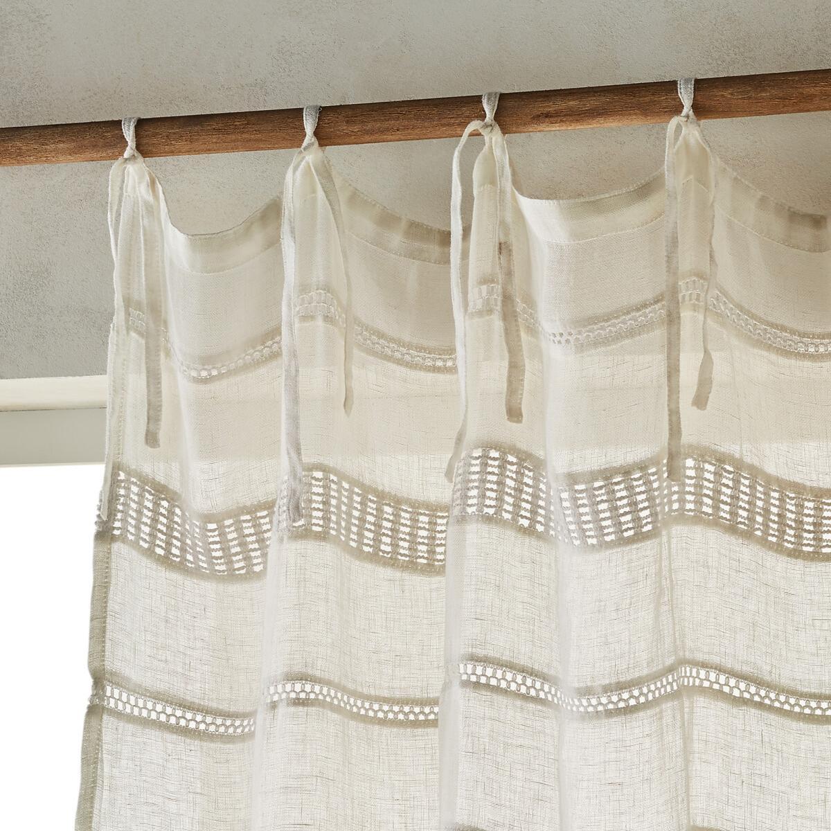 Lutz Linen/Lace Single Voile Panel with Tie Top – image 2