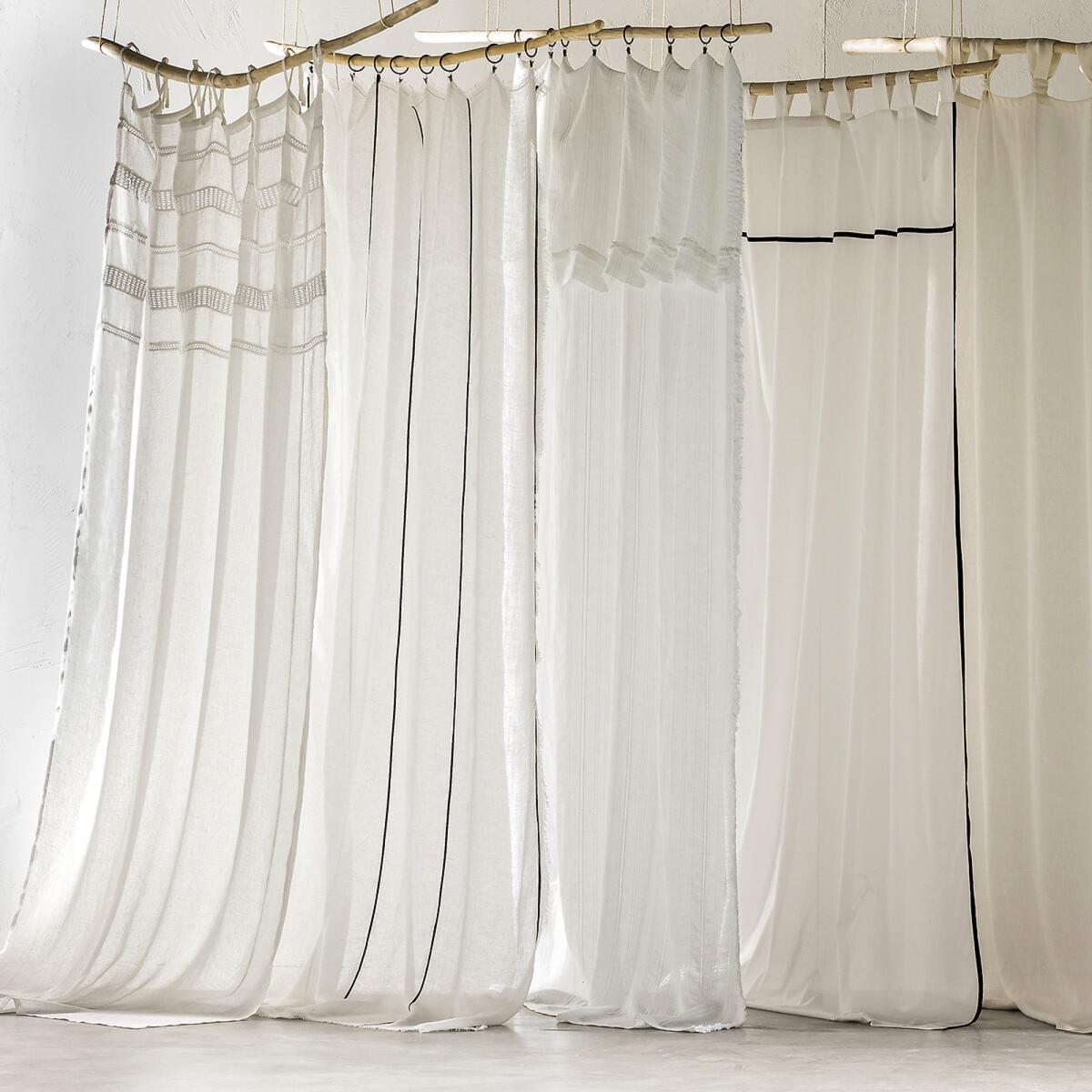 Lutz Linen/Lace Single Voile Panel with Tie Top – image 4