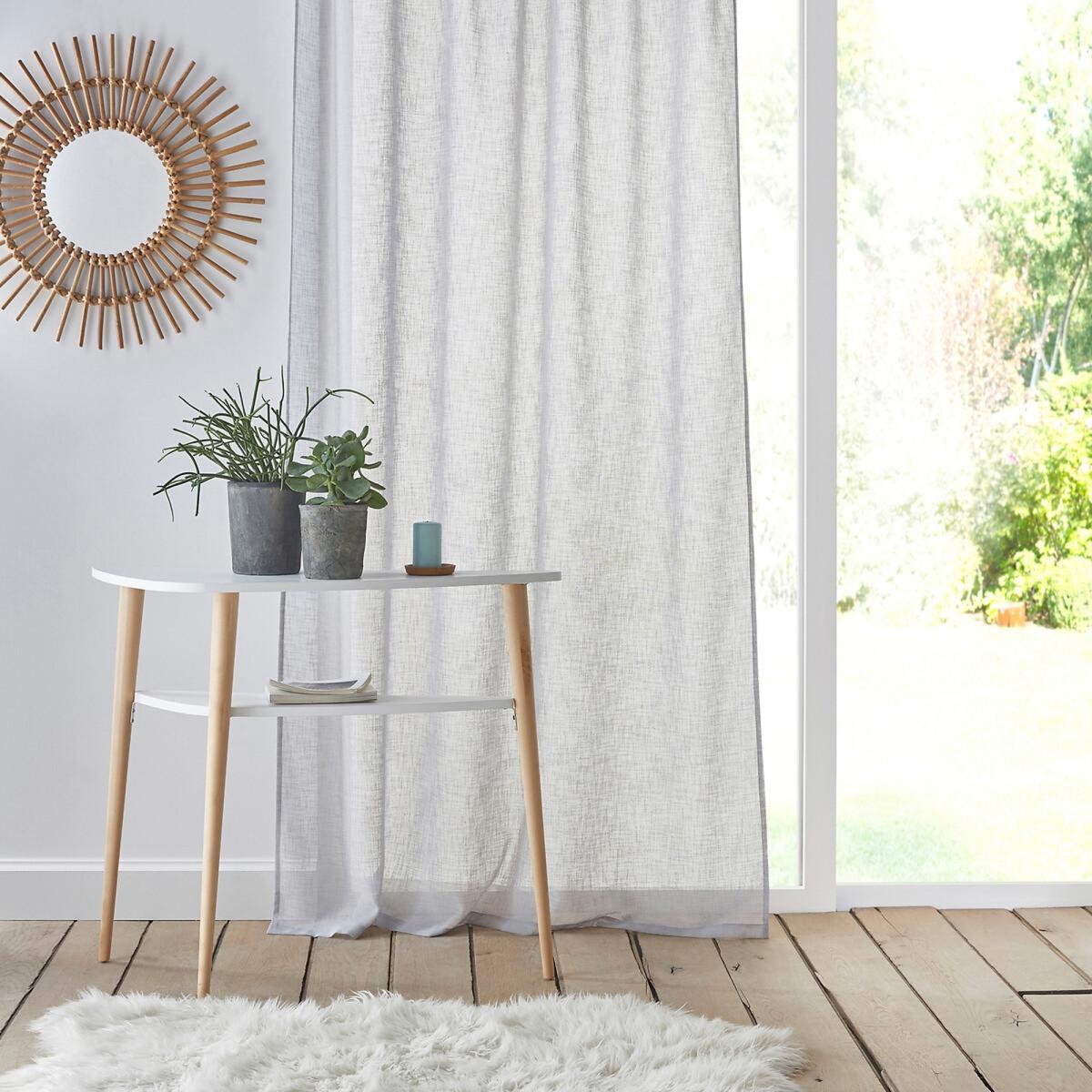 Nyong Linen-Effect Single Voile Panel with Tie Top – image 3
