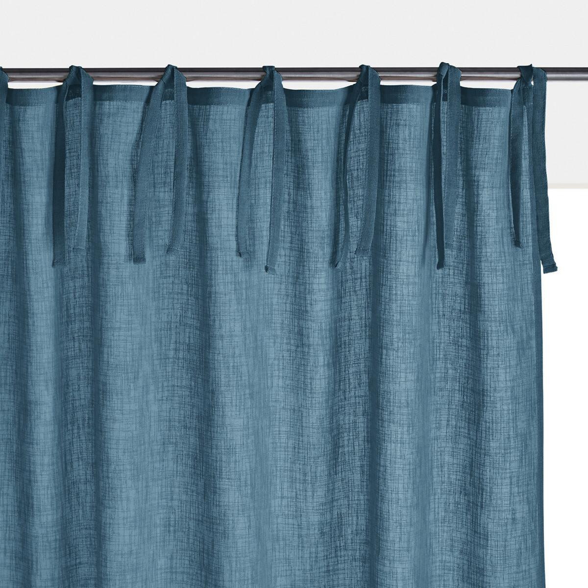 Nyong Linen-Effect Single Voile Panel with Tie Top – image 1