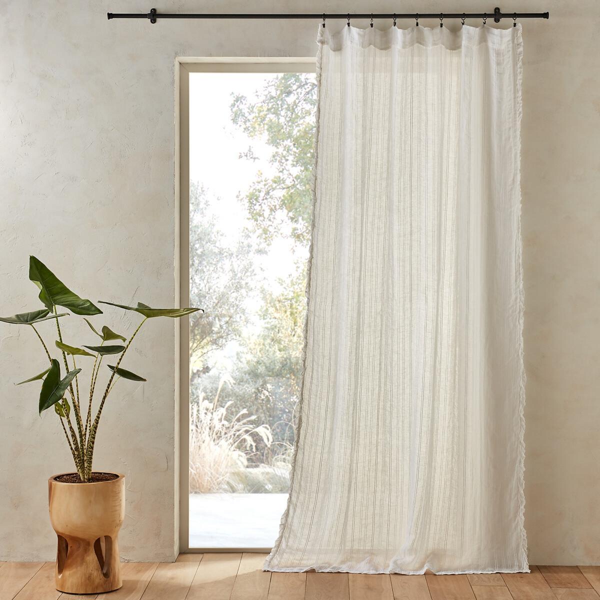 Plumaka Single Linen Voile Panel with Rod Pocket – image 3