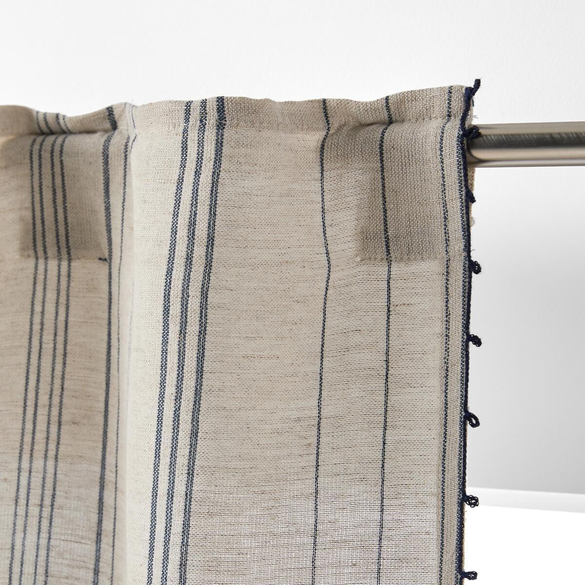 Melise Striped Hidden Hook Cotton Linen Curtain – image 2
