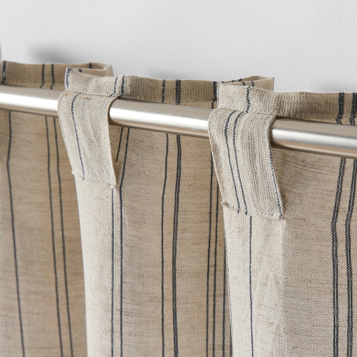 Melise Striped Hidden Hook Cotton Linen Curtain – image 3