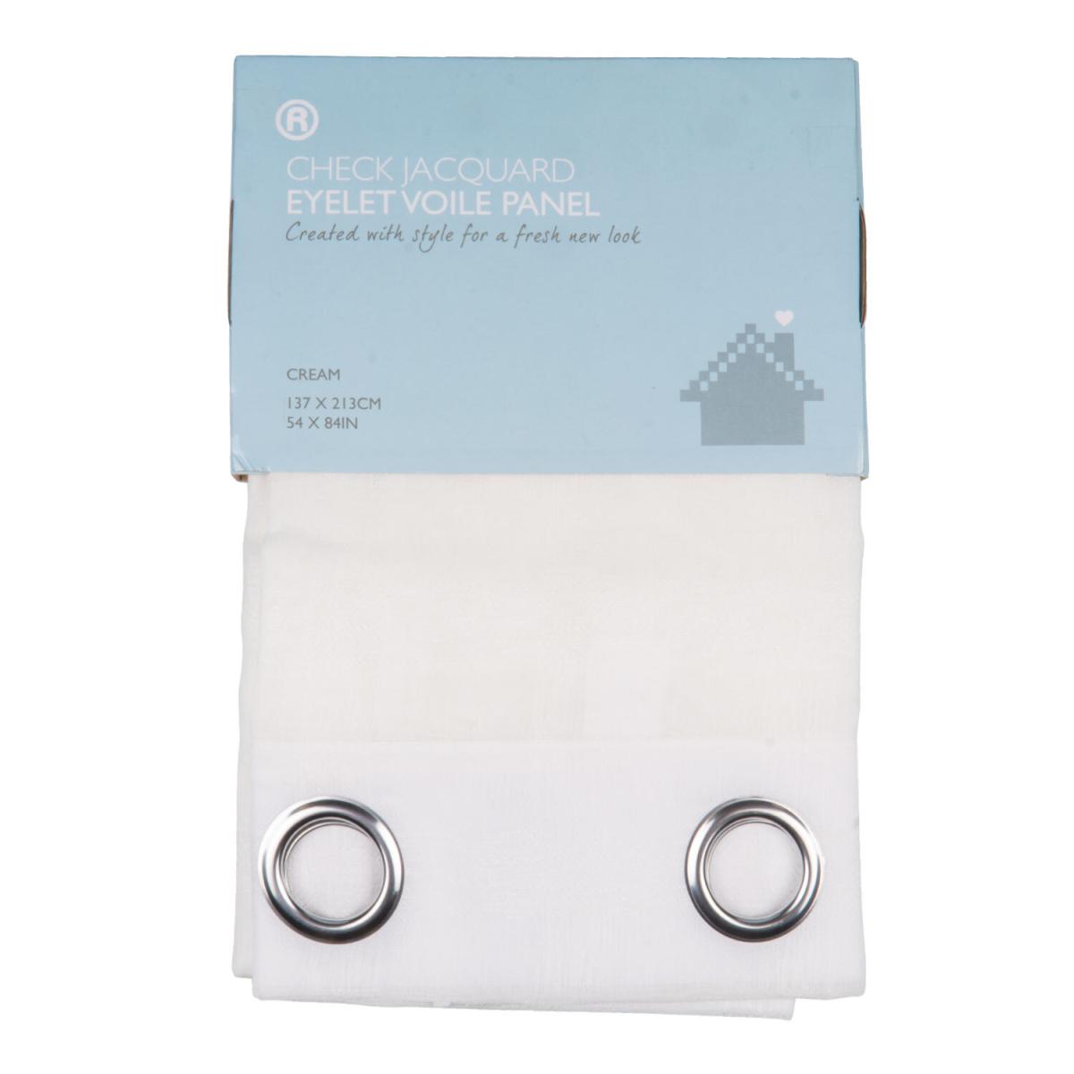 Check Jacquard Eyelet Voile Panel - Cream – image 2