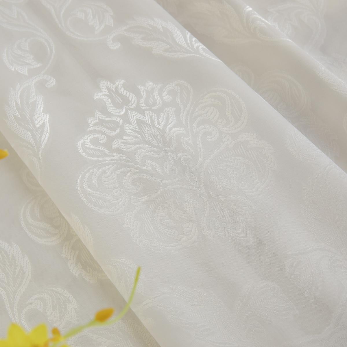Textured Fabric Voile Curtain - White / 200cm – image 1