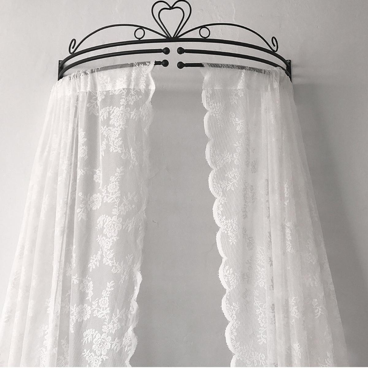 Lace Voile White Classical Curtain Panel Pair - White / 250cm – image 4