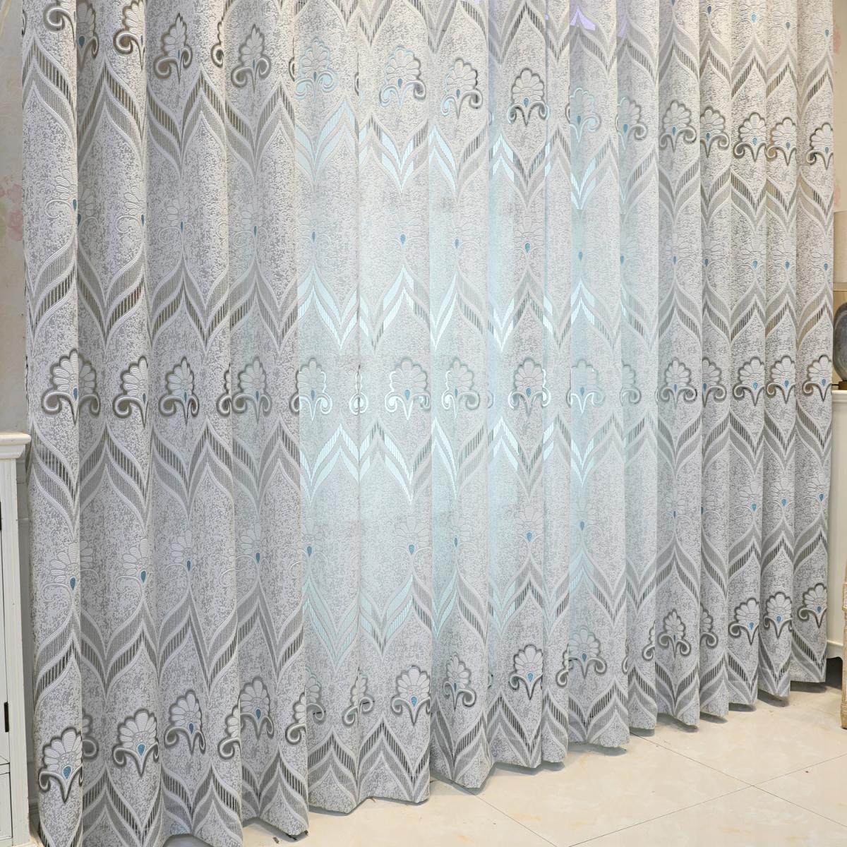 Thickened Jacquard Voile Curtain - Grey / 200cm – image 3