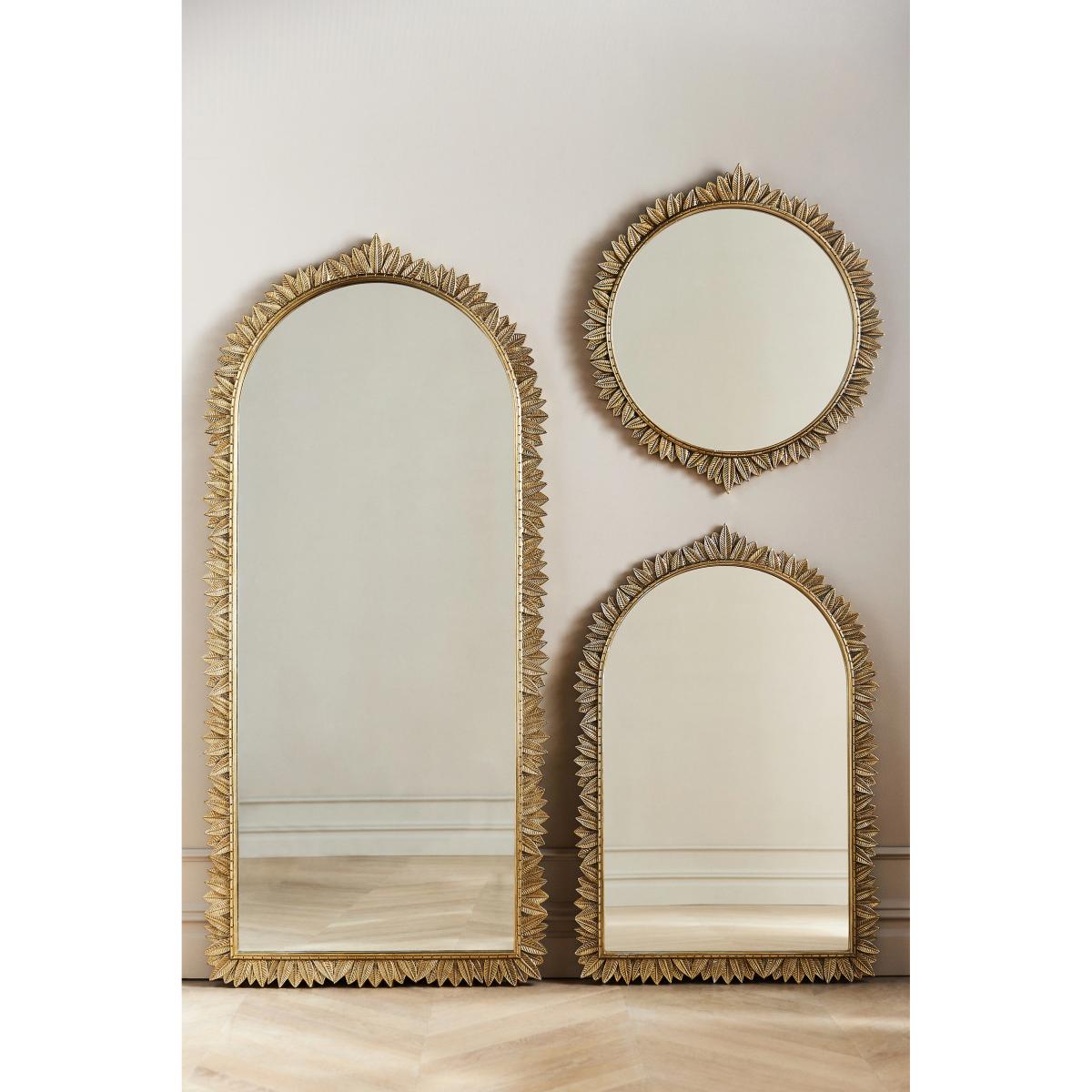 Demeter Arch Brass Leaning Floor Mirror – image 2