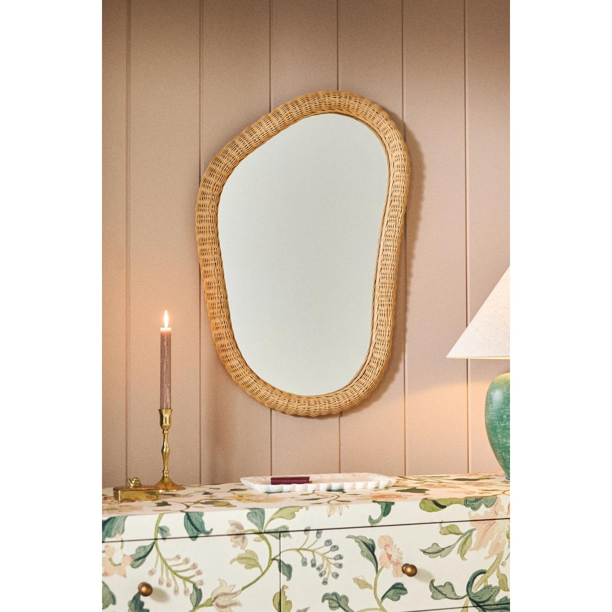Evelyn Rattan Irregular Wall Mirror – image 3